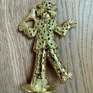 Vintage Torino Scarecrow Earring Holder Gold Metal Wizard of Oz Wicked